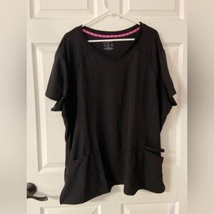 HEART SOUL Black BREAK ON THROUGH Scrub Top *PLUS SIZE